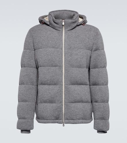 Padded hooded cashmere jacket - Brunello Cucinelli - Modalova
