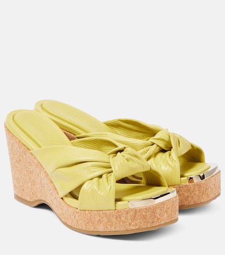 Avenue lizard-effect leather wedge mules - Jimmy Choo - Modalova