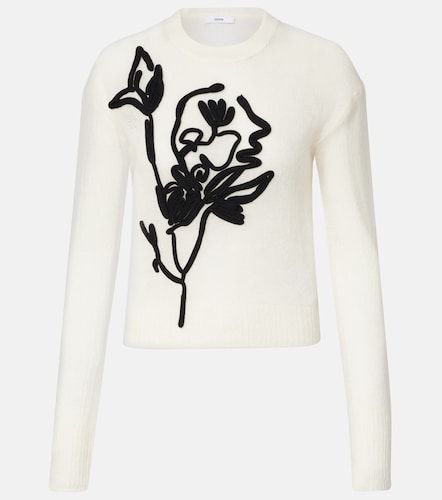 Embroidered alpaca and wool-blend sweater - Erdem - Modalova