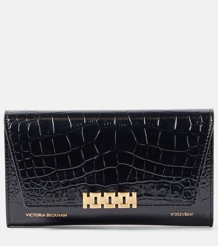 Croc-effect leather wallet on chain - Victoria Beckham - Modalova