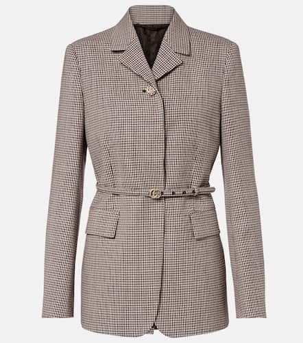 Blazer Double G en laine à carreaux - Gucci - Modalova