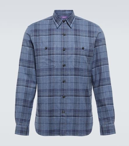 Camisa de sarga de algodón a cuadros - Ralph Lauren Purple Label - Modalova
