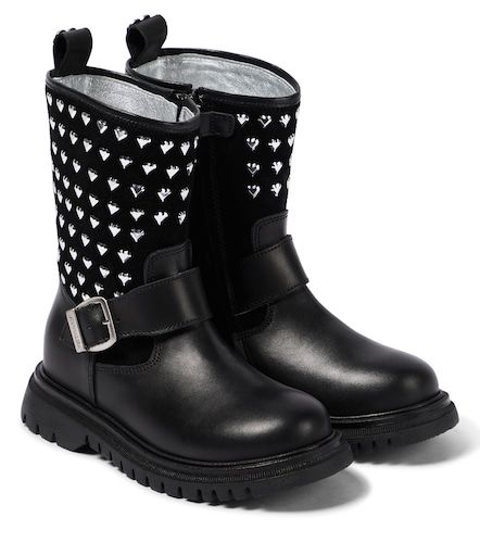 Monnalisa Embellished leather boots - Monnalisa - Modalova