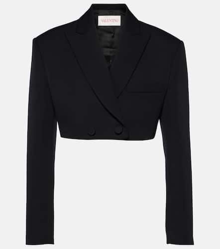 Cropped wool grisaille blazer - Valentino - Modalova