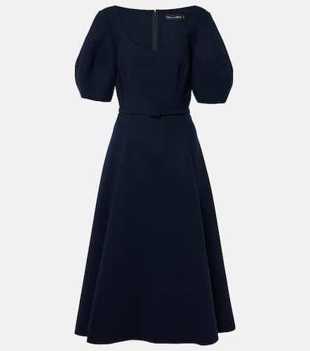 Puff-sleeve wool-blend midi dress - Oscar de la Renta - Modalova