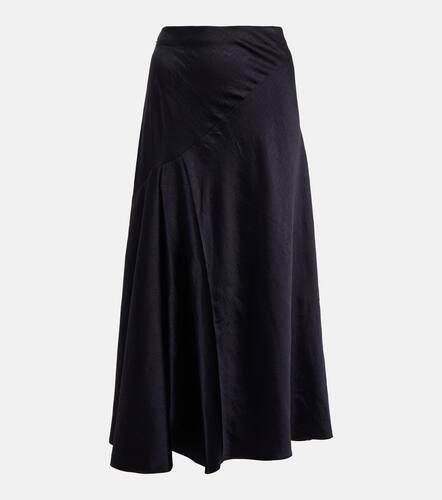 Asymmetrical draped satin midi skirt - Vince - Modalova