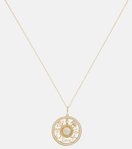 Open Icon 14kt necklace with diamonds and opal - Sydney Evan - Modalova