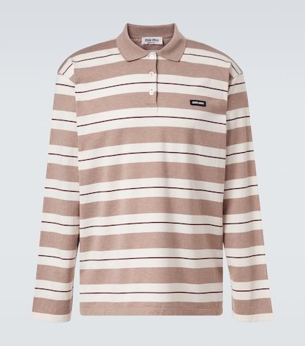 Polo de jersey de algodón a rayas - Miu Miu - Modalova