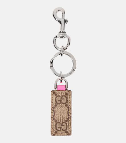 Ophidia leather-trimmed canvas keychain - Gucci - Modalova