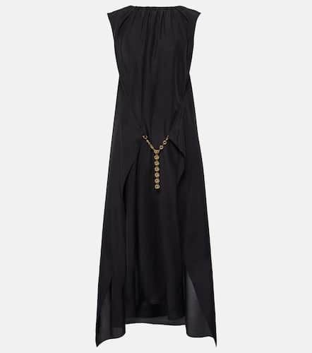 Chain-detail ruched silk midi dress - Loewe - Modalova