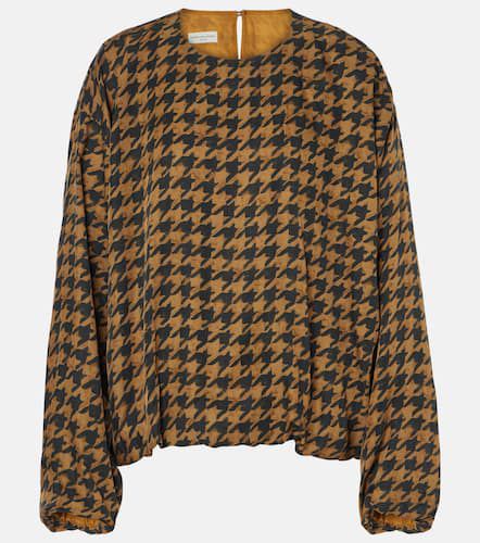 Blusa in raso pied-de-poule - Dries Van Noten - Modalova