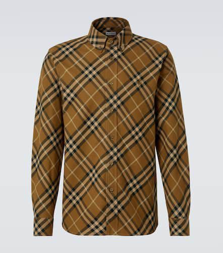 T-shirt in twill di cotone Check - Burberry - Modalova