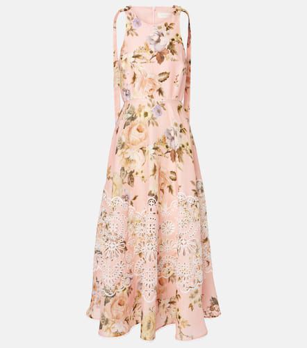 Vestido midi Acacia de lino con bordado inglés - Zimmermann - Modalova