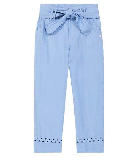 Pantalones de lino con ribete de encaje - Tartine et Chocolat - Modalova