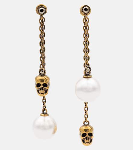 Faux pearl and skull earrings - Alexander McQueen - Modalova