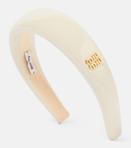 Bridal logo patent leather headband - Miu Miu - Modalova