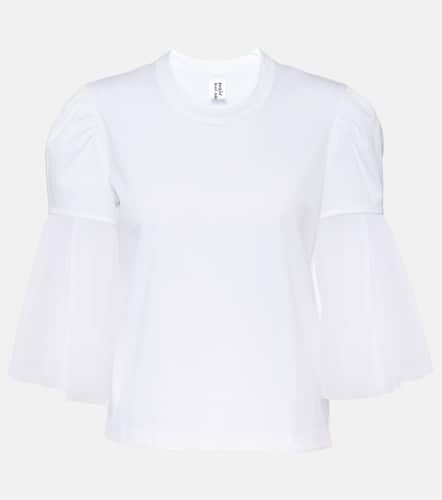 Tulle-trimmed cotton top - Noir Kei Ninomiya - Modalova