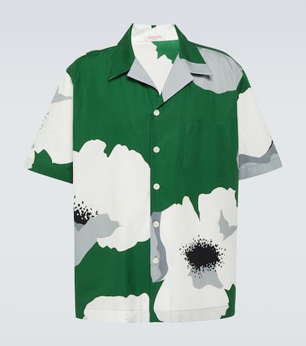 Camisa bowling de popelín de algodón floral - Valentino - Modalova