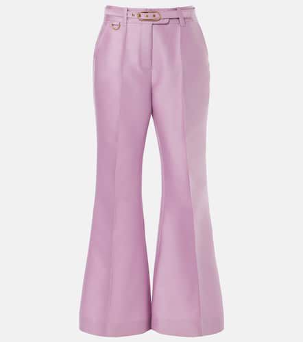 Pantalones flared de lana y seda - Zimmermann - Modalova