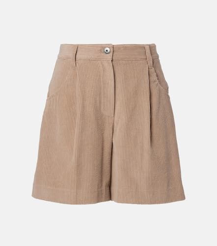 High-rise cotton corduroy shorts - Brunello Cucinelli - Modalova