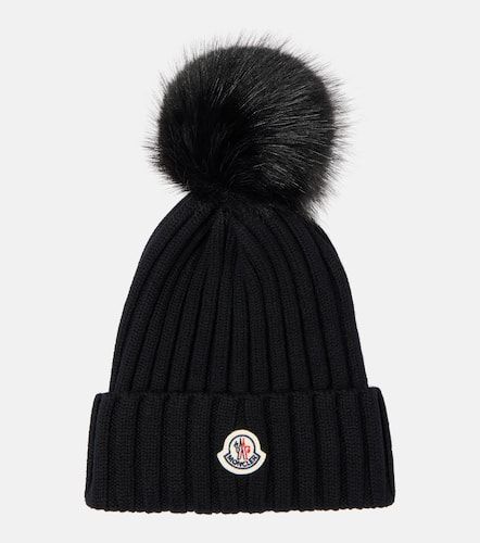 Mütze aus Wolle mit Faux Fur - Moncler - Modalova