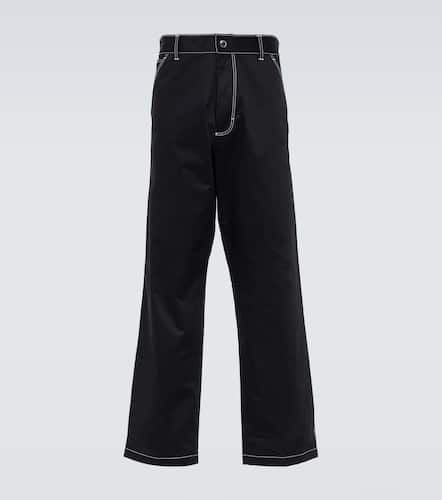 Embroidered straight cotton pants - Prada - Modalova