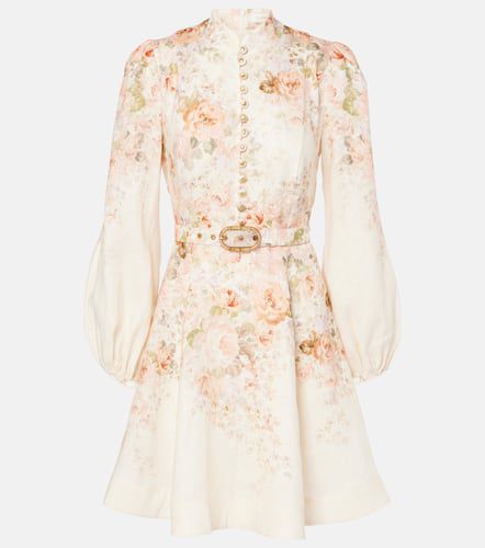 Illustration floral linen minidress - Zimmermann - Modalova