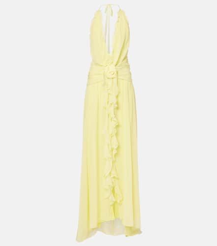 Halterneck silk georgette maxi dress - Blumarine - Modalova