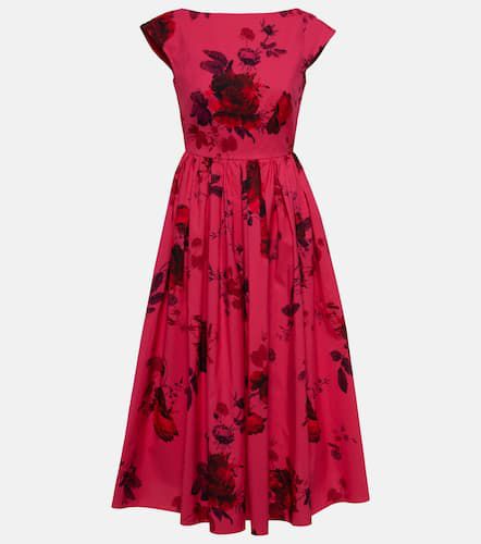 Floral cotton faille midi dress - Erdem - Modalova