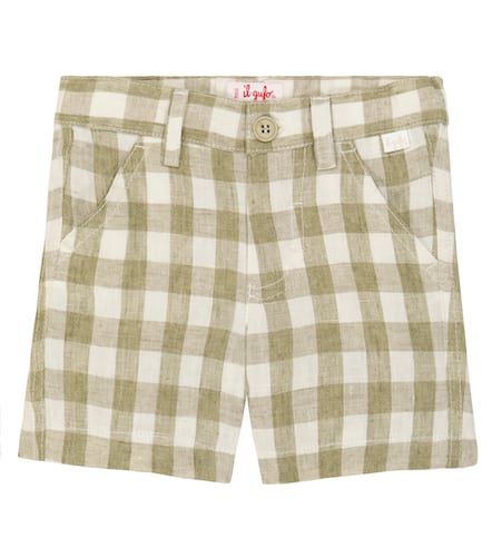 Baby - Shorts in lino a quadri - Il Gufo - Modalova