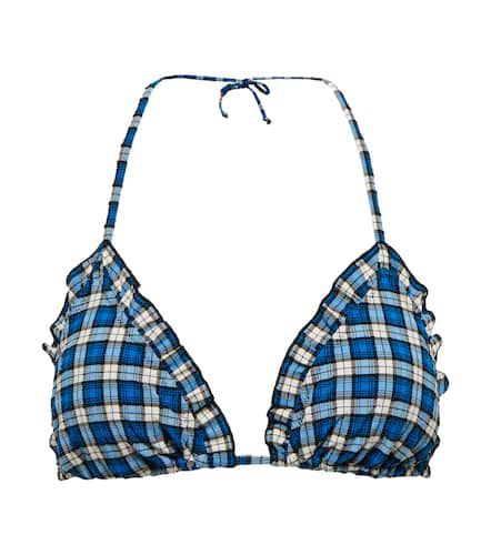 Ganni Checked triangle bikini top - Ganni - Modalova