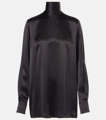 Silk satin turtleneck blouse - Dolce&Gabbana - Modalova