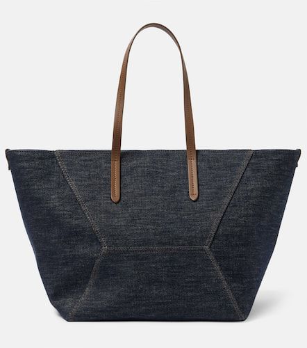 Bolso Foulard Large de denim - Brunello Cucinelli - Modalova