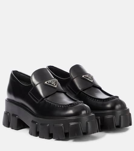 Monolith brushed leather loafers - Prada - Modalova