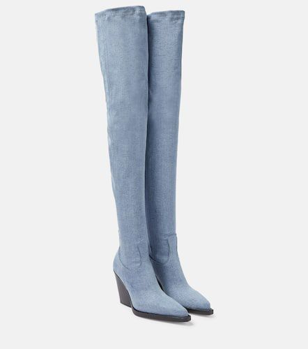 Denim over-the-knee cowboy boots - Paris Texas - Modalova