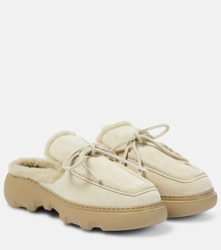 EKD shearling-lined suede mules - Burberry - Modalova