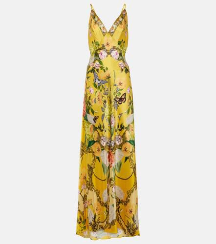 Floral silk satin slip dress - Camilla - Modalova