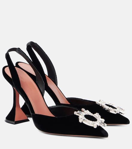 Begum 95 embellished velvet slingback pumps - Amina Muaddi - Modalova