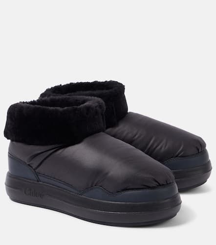 ChloÃ© Polar faux shearling-trimmed ankle boots - Chloe - Modalova