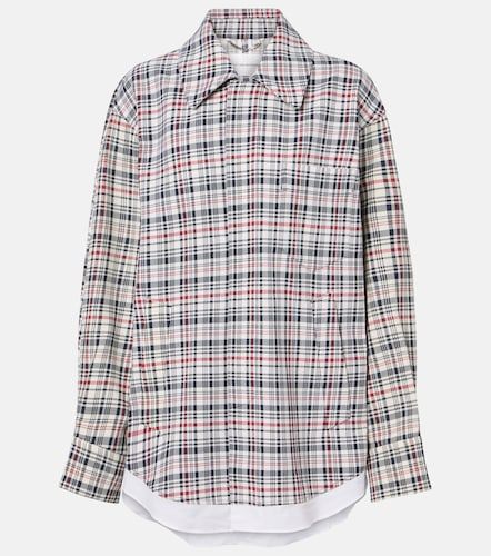 Checked oversized cotton and wool jacket - Victoria Beckham - Modalova