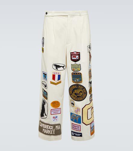 Cambridge patch-appliquÃ© cotton canvas wide-leg pants - Bode - Modalova