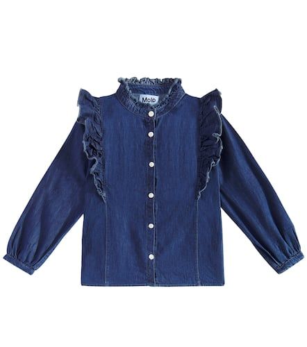 Camisa Raphaella de denim con volantes - Molo - Modalova