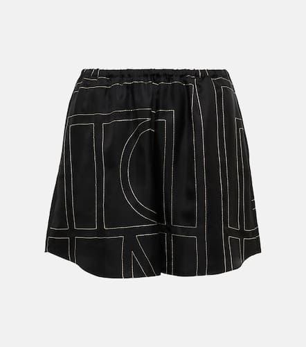 Toteme Short en soie à logo - Toteme - Modalova