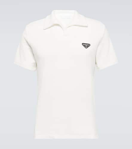 Logo-embellished terry polo shirt - Prada - Modalova
