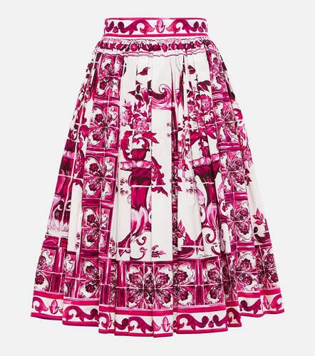 Printed cotton poplin midi skirt - Dolce&Gabbana - Modalova