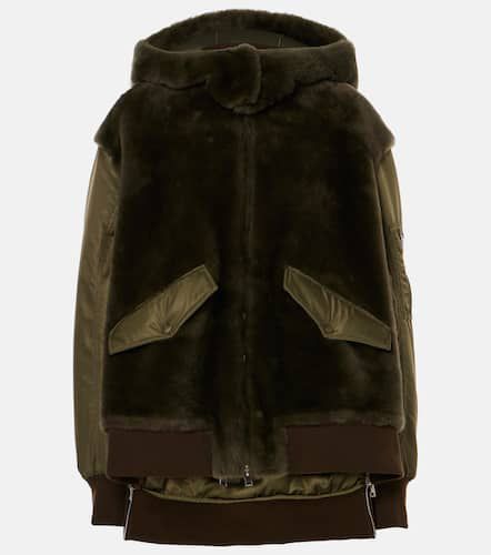 Bomber in shearling e tessuto tecnico - Blancha - Modalova