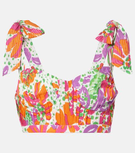 Carla printed halterneck crop top - Poupette St Barth - Modalova