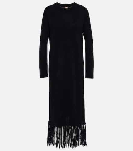 Fringed wool and cashmere midi dress - Jardin des Orangers - Modalova