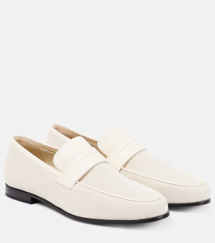 The Canvas leather-trimmed loafers - Toteme - Modalova