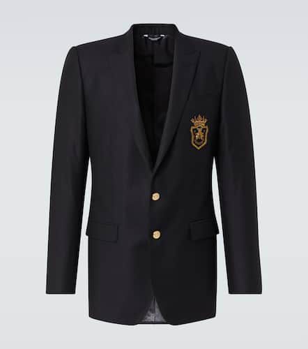 Blazer de lana y seda con aplique - Dolce&Gabbana - Modalova